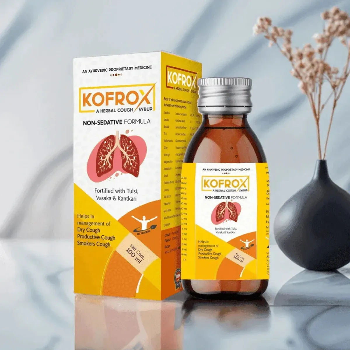 Kofrox Syrup Combo For Dry Cough Management, Productive Cough Relief, Smokers Cough Support - Image 3